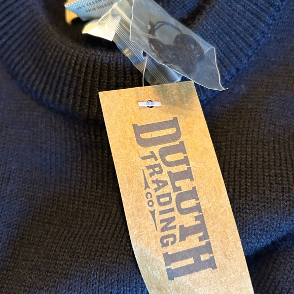 NWT $119 Duluth Trading Men's Torpedoman's Wool Crew Sweater Navy Blue Sz Medium - Picture 6 of 7